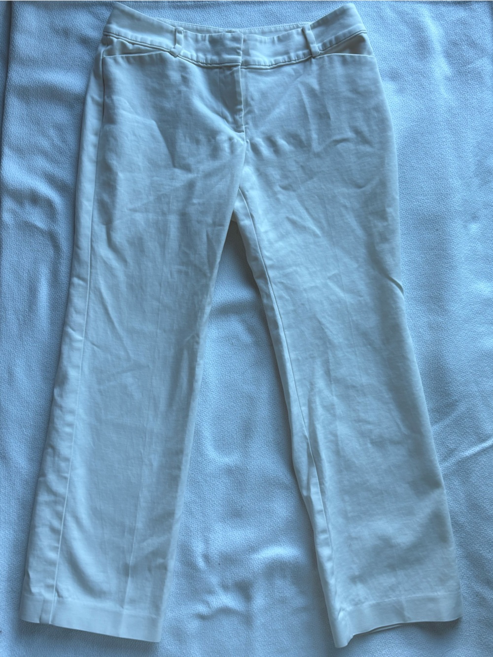 Ann Taylor Petite White Straight-Leg Pants